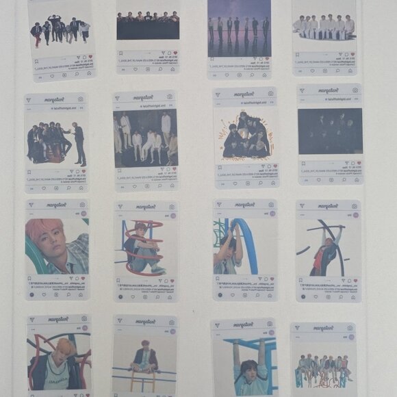 BTS Instagram Photocard Photo Card Set of 16 Transparent Jungkook Jhope Jimin - Picture 7 of 8